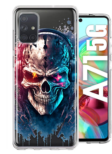 Samsung Galaxy A71 5G Cyberpunk Machine Headphones Skull Double Layer Phone Case Cover