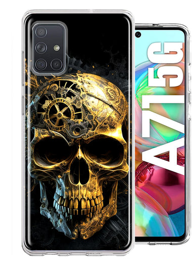 Samsung Galaxy A71 5G Steampunk Skull Science Fiction Machinery Double Layer Phone Case Cover