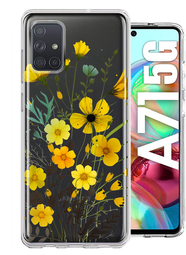 Samsung Galaxy A71 5G Yellow Summer Flowers Floral Hybrid Protective Phone Case Cover