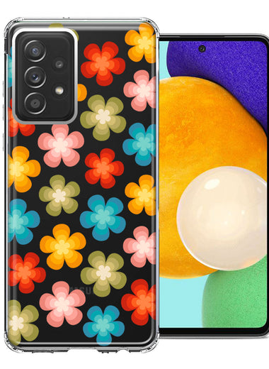 Samsung Galaxy A72 Groovy Gradient Retro Color Flowers Double Layer Phone Case Cover