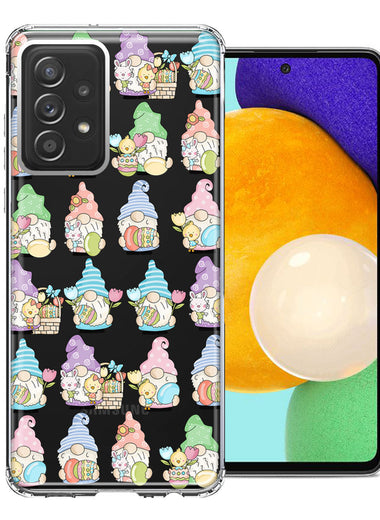 Samsung Galaxy A72 Pastel Easter Cute Gnomes Spring Flowers Eggs Holiday Seasonal Double Layer Phone Case Cover