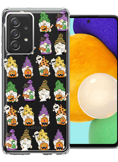 Samsung Galaxy A72 Spooky Halloween Gnomes Cute Characters Holiday Seasonal Pumpkins Candy Ghosts Double Layer Phone Case Cover
