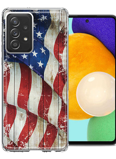 Samsung Galaxy A72 Vintage USA Flag Double Layer Phone Case Cover