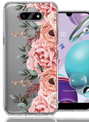 For LG Aristo 5 Blush Pink Peach Spring Flowers Peony Rose Phone Case Cover