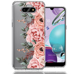 For LG Aristo 5 Blush Pink Peach Spring Flowers Peony Rose Phone Case Cover