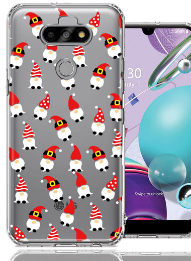 LG Aristo 5/Phoenix 5/Risio 4 Cute Red Christmas Holiday Santa Gnomes Design Double Layer Phone Case Cover