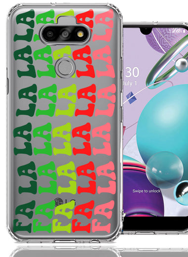 LG Aristo 5/Phoenix 5/Risio 4 Deck The Halls Christmas Carol Falala Festive Lyric Vintage 70s Letters Double Layer Phone Case Cover