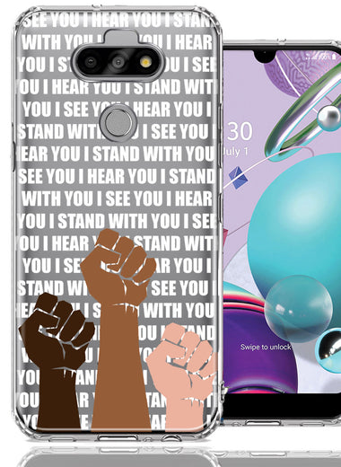 LG Aristo 5/Phoenix 5/Risio 4 BLM Equality Stand With You Double Layer Phone Case Cover