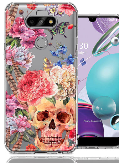 For LG Aristo 5 Indie Spring Peace Skull Feathers Floral Butterfly Flowers Phone Case Cover