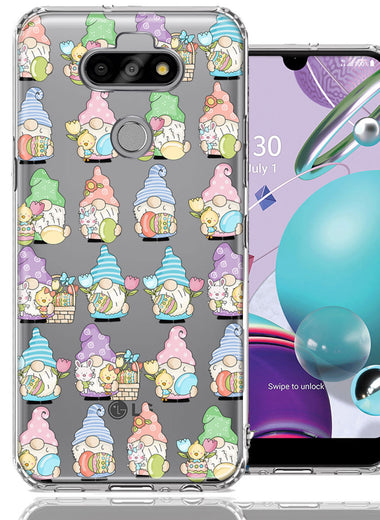 LG Aristo 5/Phoenix 5/Risio 4 Pastel Easter Cute Gnomes Spring Flowers Eggs Holiday Seasonal Double Layer Phone Case Cover