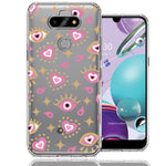 LG Aristo 5/Phoenix 5/Risio 4 Pink Evil Eye Lucky Love Law Of Attraction Design Double Layer Phone Case Cover