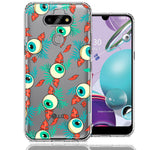 LG Aristo 5/Phoenix 5/Risio 4 Halloween Creepy Tropical Eyeballs Design Double Layer Phone Case Cover
