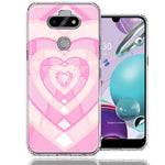 LG Aristo 5/Phoenix 5/Risio 4 Pink Gem Hearts Design Double Layer Phone Case Cover