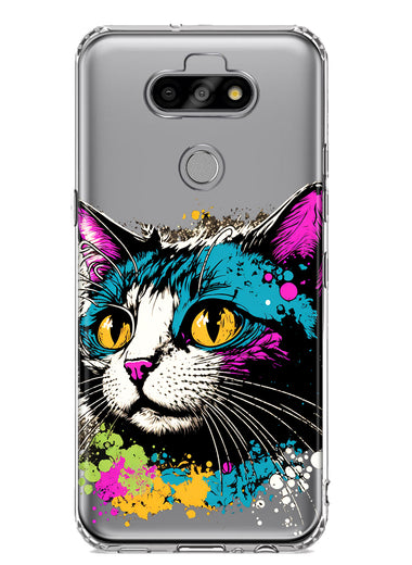 LG Aristo 5/Phoenix 5/Risio 4 Cool Cat Oil Paint Pop Art Hybrid Protective Phone Case Cover