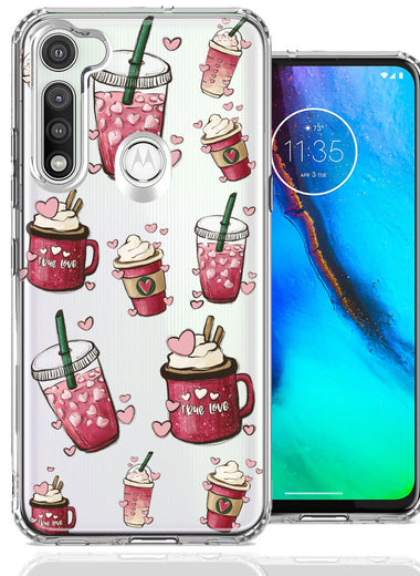 Motorola Moto G Fast Coffee Lover Valentine's Hearts Pink Drink Latte Double Layer Phone Case Cover