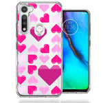 Motorola Moto G Fast Pink Purple Origami Valentine's Day Polkadot Hearts Design Double Layer Phone Case Cover
