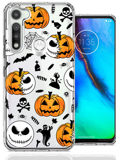 Motorola Moto G Fast Halloween Jack-O-Lantern Pumpkin Skull Spooky Design Double Layer Phone Case Cover