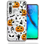 Motorola Moto G Fast Halloween Jack-O-Lantern Pumpkin Skull Spooky Design Double Layer Phone Case Cover