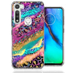 Motorola Moto G Fast Leopard Paint Colorful Beautiful Abstract Milkyway Double Layer Phone Case Cover
