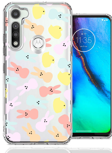 Motorola Moto G Fast Pastel Easter Polkadots Bunny Chick Candies Double Layer Phone Case Cover