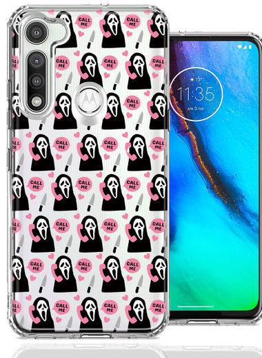 Motorola Moto G Fast Pink Horror Valentine Character Ghostface Boyfriend Call Me Hearts Double Layer Phone Case Cover