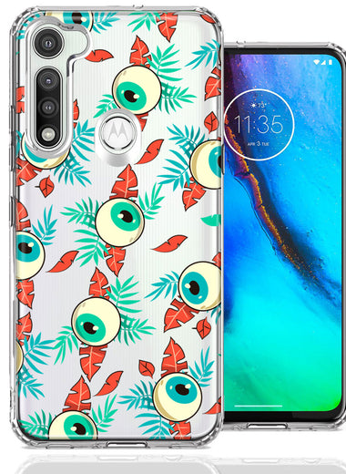 Motorola Moto G Fast Halloween Creepy Tropical Eyeballs Design Double Layer Phone Case Cover