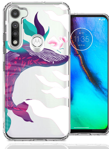 Motorola Moto G Fast Mystic Floral Whale Design Double Layer Phone Case Cover
