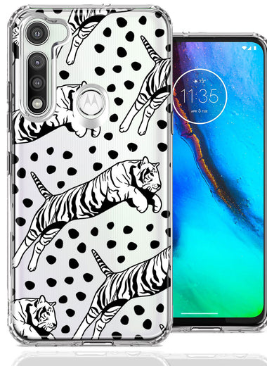 Motorola Moto G Fast Tiger Polkadots Design Double Layer Phone Case Cover