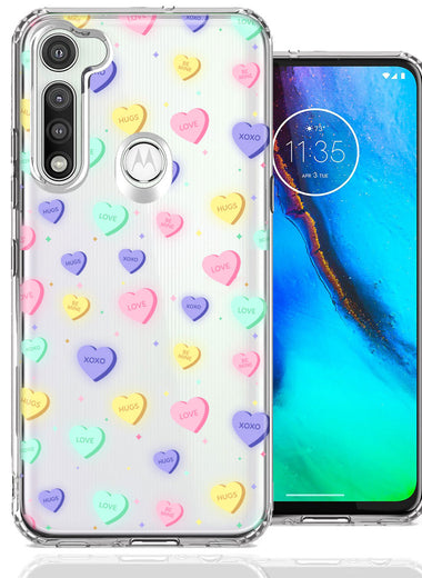 Motorola Moto G Fast Valentine's Day Heart Candies Polkadots Design Double Layer Phone Case Cover