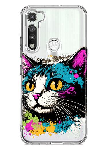 Motorola Moto G Fast Cool Cat Oil Paint Pop Art Hybrid Protective Phone Case Cover