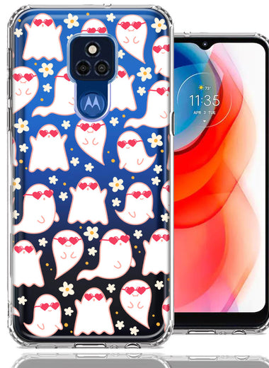 Motorola Moto G Play 2021 Floating Heart Glasses Love Ghosts Vaneltines Day Cutie Daisy Double Layer Phone Case Cover