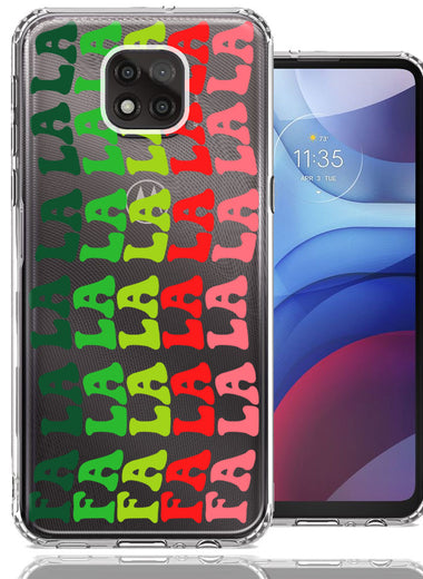 Motorola Moto G Power 2021 Deck The Halls Christmas Carol Falala Festive Lyric Vintage 70s Letters Double Layer Phone Case Cover