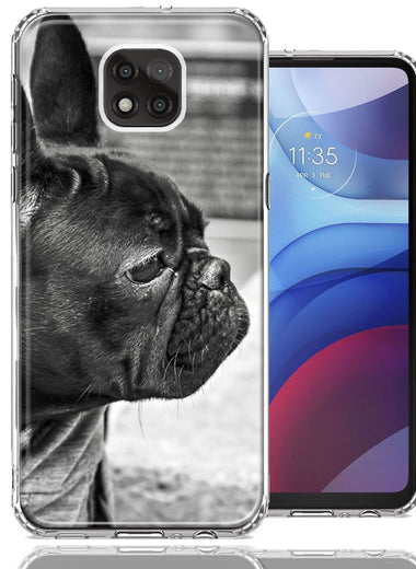 Motorola Moto G Power 2021 Black French Bulldog Double Layer Phone Case Cover