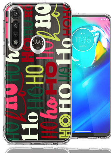 Motorola Moto G Power Christmas Santa Ho Ho Ho textagraphy Festive Holiday Double Layer Phone Case Cover