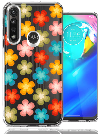 Motorola Moto G Power Groovy Gradient Retro Color Flowers Double Layer Phone Case Cover