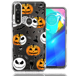 Motorola Moto G Power Halloween Jack-O-Lantern Pumpkin Skull Spooky Design Double Layer Phone Case Cover