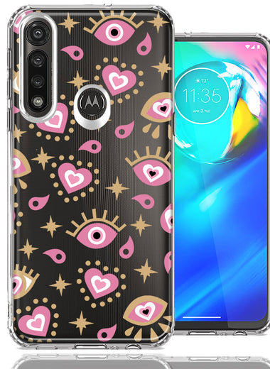 Motorola Moto G Power Pink Evil Eye Lucky Love Law Of Attraction Design Double Layer Phone Case Cover