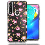 Motorola Moto G Power Pink Evil Eye Lucky Love Law Of Attraction Design Double Layer Phone Case Cover
