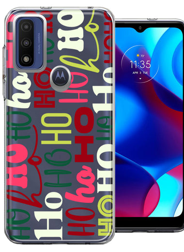 Motorola Moto G Pure Christmas Santa Ho Ho Ho textagraphy Festive Holiday Double Layer Phone Case Cover