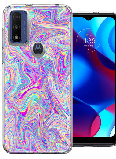 Motorola Moto G Pure G Power 2022 Paint Swirl Double Layer Phone Case Cover