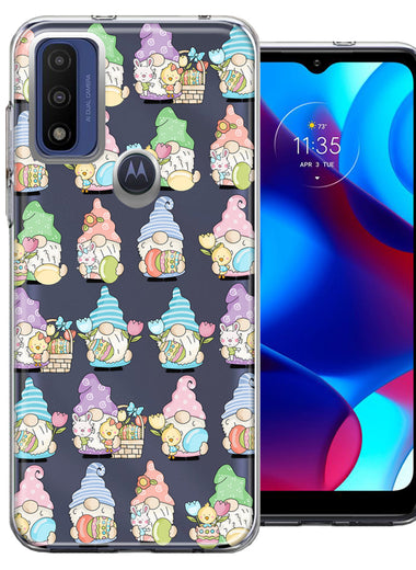Motorola Moto G Pure Pastel Easter Cute Gnomes Spring Flowers Eggs Holiday Seasonal Double Layer Phone Case Cover
