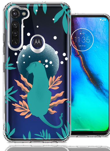 Motorola Moto G Stylus Moon Green Jaguar Design Double Layer Phone Case Cover