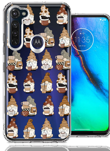 Motorola Moto G Stylus Cute Morning Coffee Lovers Gnomes Characters Drip Iced Latte Americano Espresso Brown Double Layer Phone Case Cover