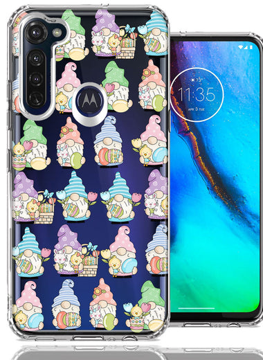 Motorola Moto G Stylus Pastel Easter Cute Gnomes Spring Flowers Eggs Holiday Seasonal Double Layer Phone Case Cover