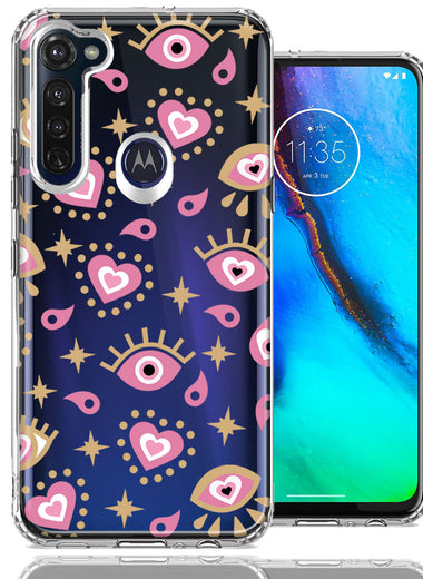 Motorola Moto G Stylus Pink Evil Eye Lucky Love Law Of Attraction Design Double Layer Phone Case Cover