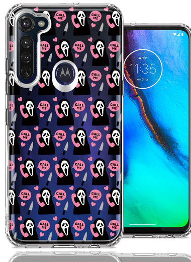 Motorola Moto G Stylus Pink Horror Valentine Character Ghostface Boyfriend Call Me Hearts Double Layer Phone Case Cover