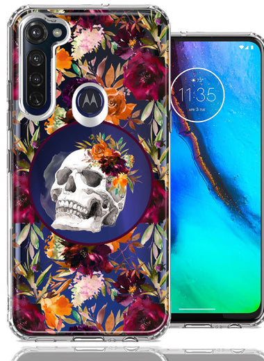 Motorola Moto G Stylus Romance Is Dead Valentines Day Halloween Skull Floral Autumn Flowers Double Layer Phone Case Cover