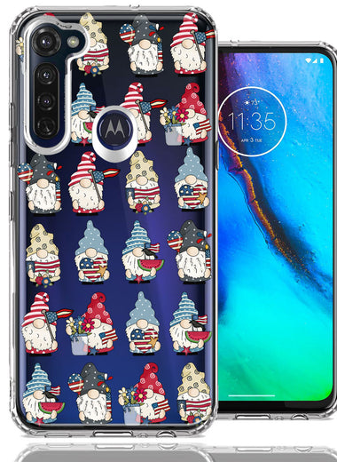 Motorola Moto G Stylus USA Fourth Of July American Summer Cute Gnomes Patriotic Parade Double Layer Phone Case Cover