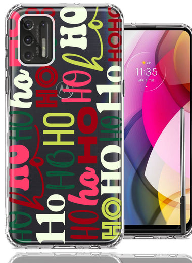 Motorola Moto G Stylus 2021 Christmas Santa Ho Ho Ho textagraphy Festive Holiday Double Layer Phone Case Cover