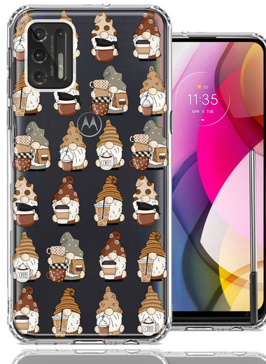 Motorola Moto G Stylus 2021 Cute Morning Coffee Lovers Gnomes Characters Drip Iced Latte Americano Espresso Brown Double Layer Phone Case Cover